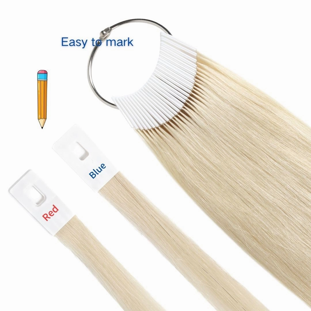 Human Hair Swatches Testing Color Samples for Salon Color Rings, Lightest Blonde 30 Pieces 8 Inch