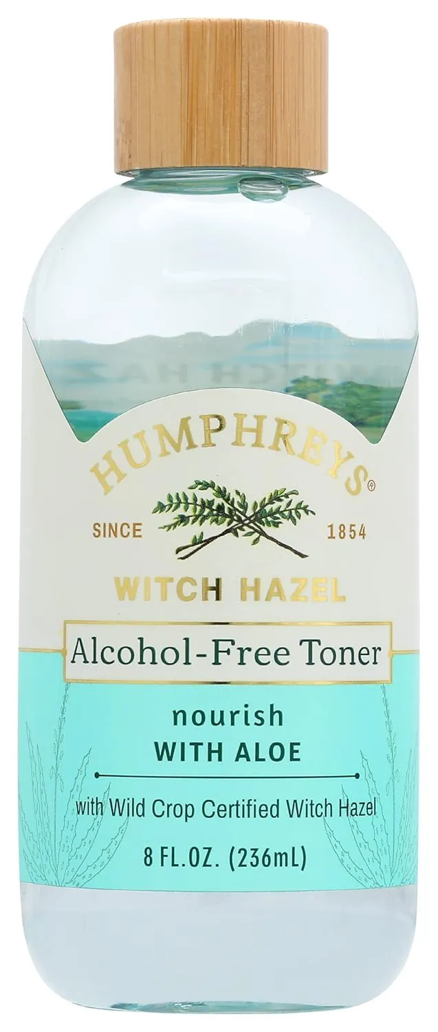 Humphreys Alcohol-Free Toner, Witch Hazel with Aloe, 8 Fl Oz (Pack of 1)