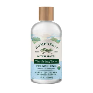 Humphreys Witch Hazel Clarifying Toner | Wild Harvested Witch Hazel | USDA Organic | Natural | Hydrating | Clears Pores & Removes Oil | 8 fl oz