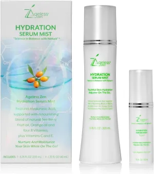 Hydrating Serum Mist (6.26   1.35) FL OZ - (Comes with Refill) - Improves Tone & Texture – Calms, hydrates, refreshes Sensitive Skin - Hyaluronic Acid Serum, E Vitamins - Anti-Wrinkle