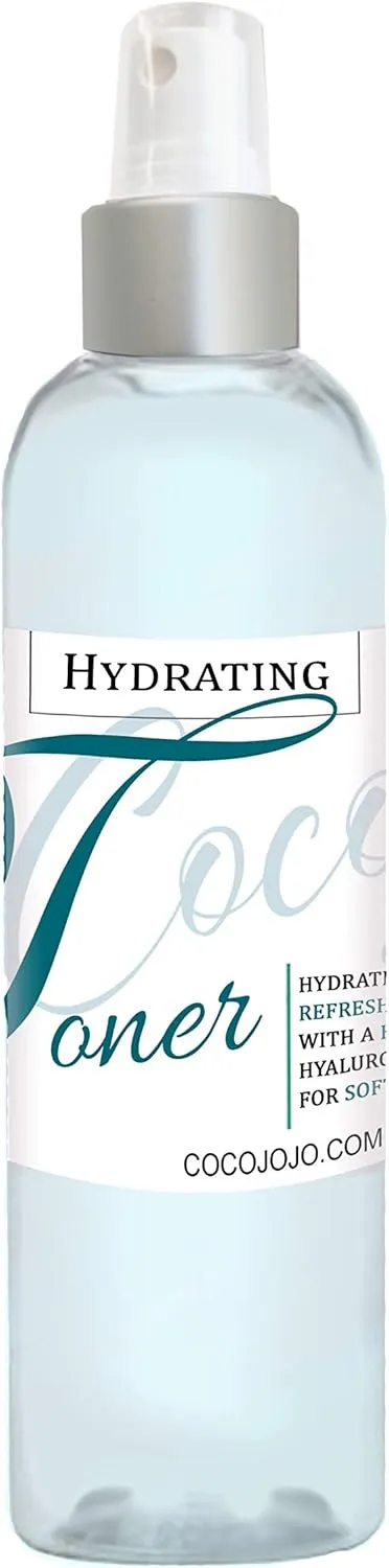 Hydrating Toner Spray for Face with Hyaluronic Acid Hydrating Toner for Dry Skin, for Face, Dehydrated Skin, Alcohol-Free - 8 oz - COCOJOJO Hydrating Toner Spray