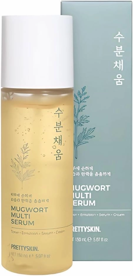 Hydrating Facial Serum with Mugwort & Centella – 4-in-1 Korean Skincare (Toner, Emulsion, Serum, Cream) with Niacinamide for Dry & Sensitive Skin – 5.07 fl oz (Mugwort)