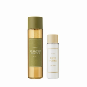 I'm From Mugwort Essence 5.4 Fl Oz   Rice Toner 1.01 Fl Oz Set, Glowing Calming Korean Skincare, Redness relief, PETA Approved