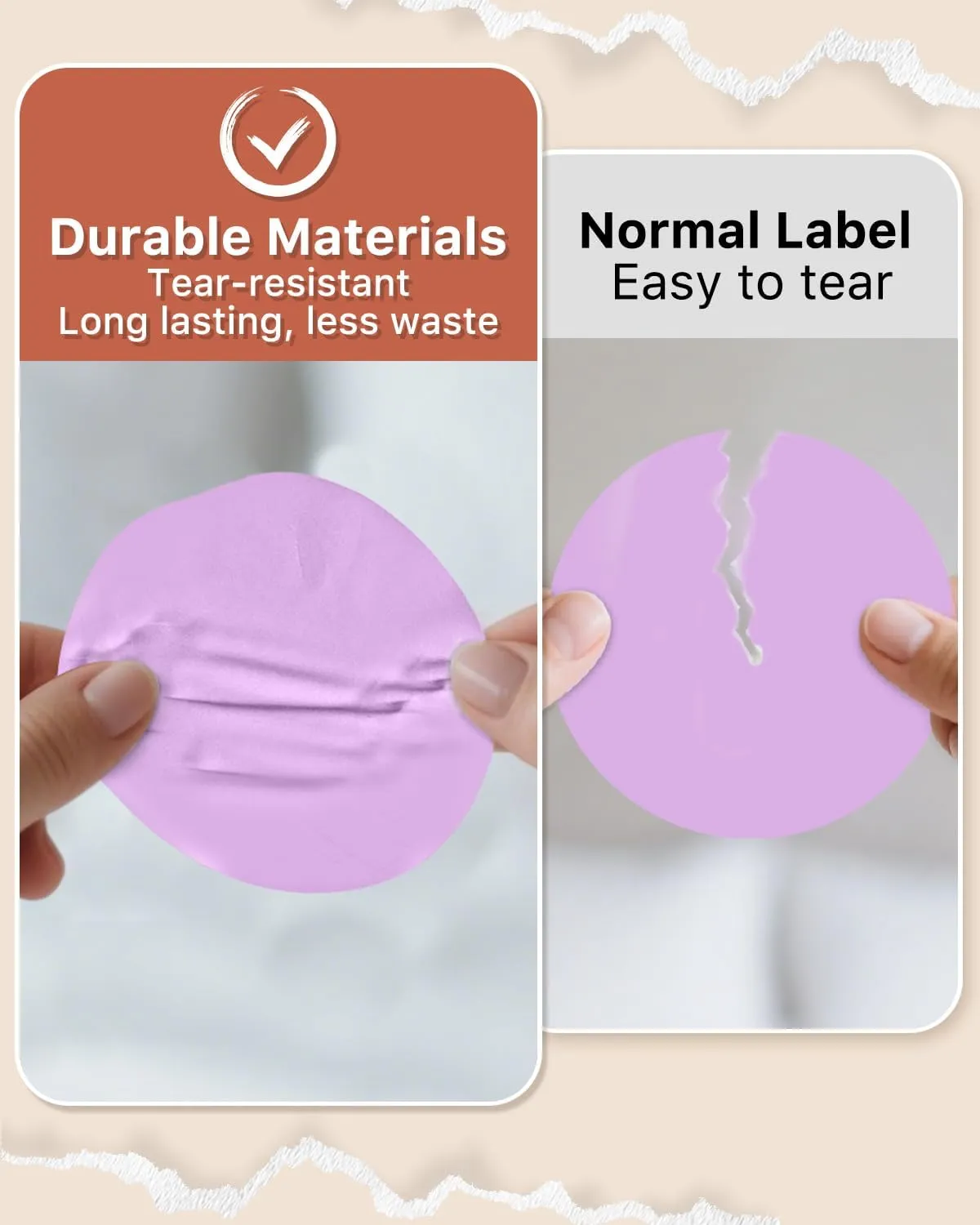 iEager 3 Inch Circle Thermal Sticker Labels, Self-Adhesive Round Direct Thermal Label, Multi-Purpose Roll Thermal Stickers, 500 Labels, Purple