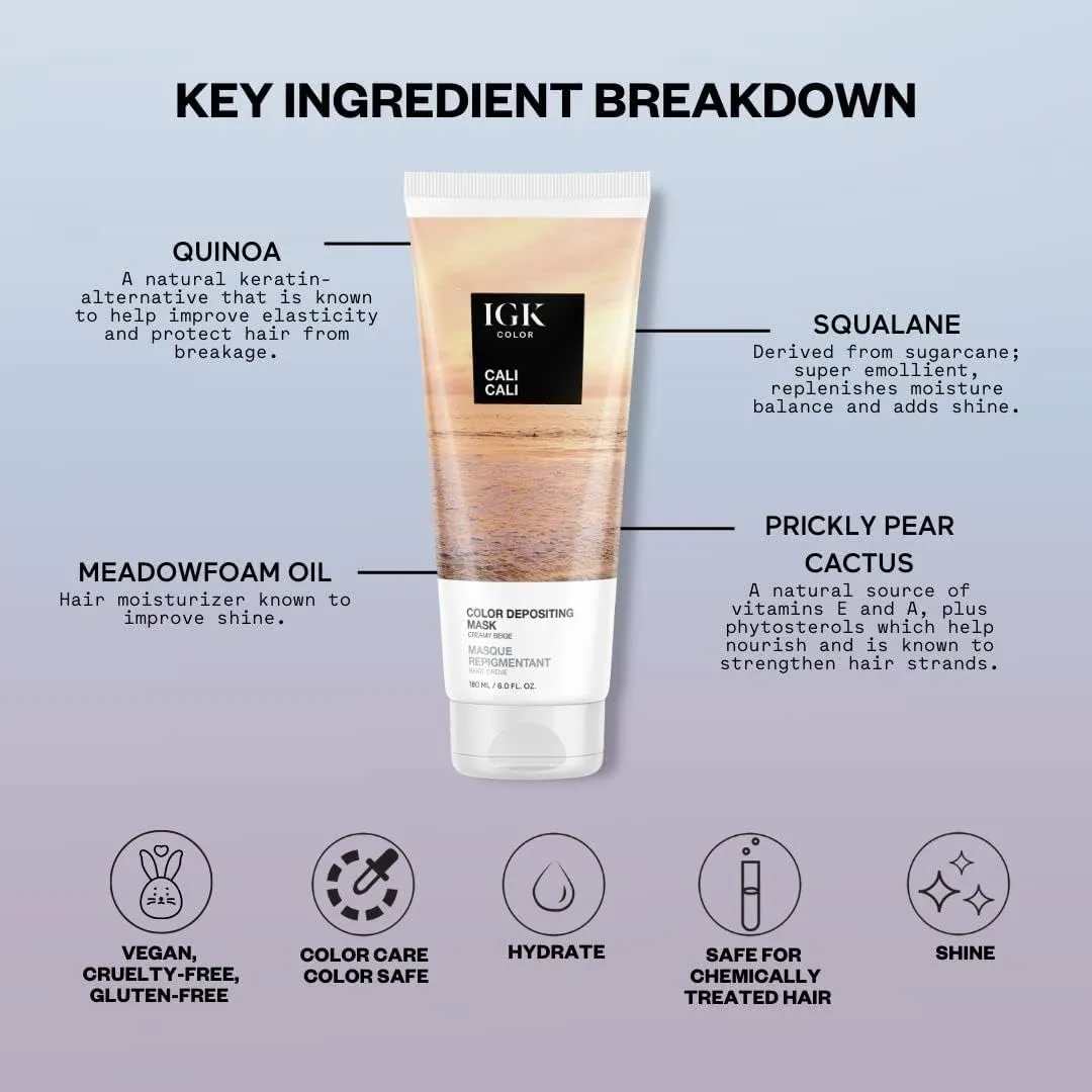 IGK Hair Gloss Toner & Color Depositing Mask | Creamy Beige Semi-Permanent | Vegan   Cruelty Free | Cali Cali