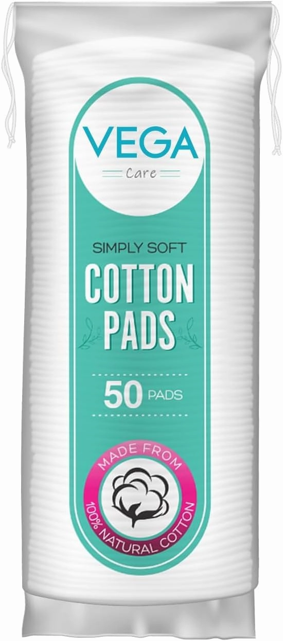 IIxVEGA Organic Cotton Balls (50 Pieces) for Makeup Remover & Face Cleansing