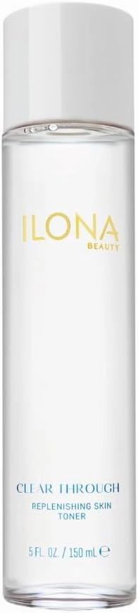 ILONA Clear Through | Replenishing Facial Toner for Soft and Hydrated Skin | Gentle, Alcohol-Free Formula with Glucosamine, Yucca, Gentian, and Hyaluronate for Dry, Sensitive Skin | 5.0 oz.