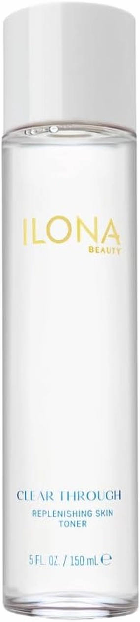 ILONA Clear Through | Replenishing Facial Toner for Soft and Hydrated Skin | Gentle, Alcohol-Free Formula with Glucosamine, Yucca, Gentian, and Hyaluronate for Dry, Sensitive Skin | 5.0 oz.