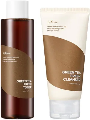 ISNTREE Green Tea Fresh Toner 200ml, 6.76 fl oz   Green Tea Fresh Cleanser 120ml, 4.05 fl.oz