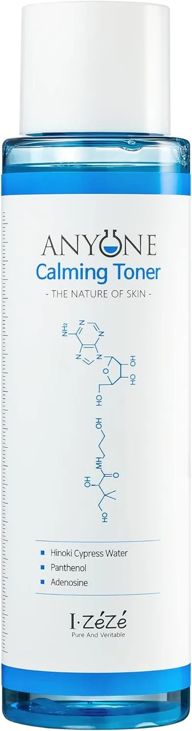 IZEZE Anyone Calming Toner 5.07 fl.oz, 150ml l Hyaluronic Acid for Face, Hydrating, Korean Skin Care Toner, Cypress Water, Dry Skin, Deep Moisturizing