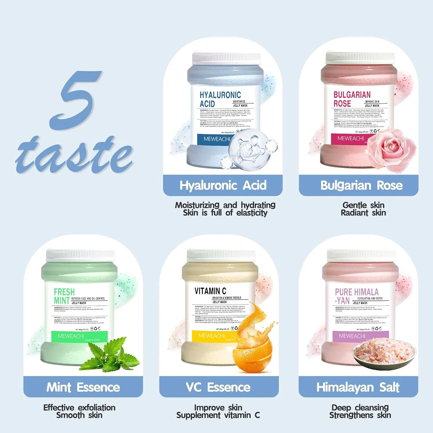 Jelly Mask For Facials Professional,Spa facial mask Rubber Mask, Moisturizing&Hydrating for Wrinkles&Acne,23 Fl Oz Jar Face Mask SkinCare,Natural Gel Face Masks Facial Mask (Hyaluronic Acid)