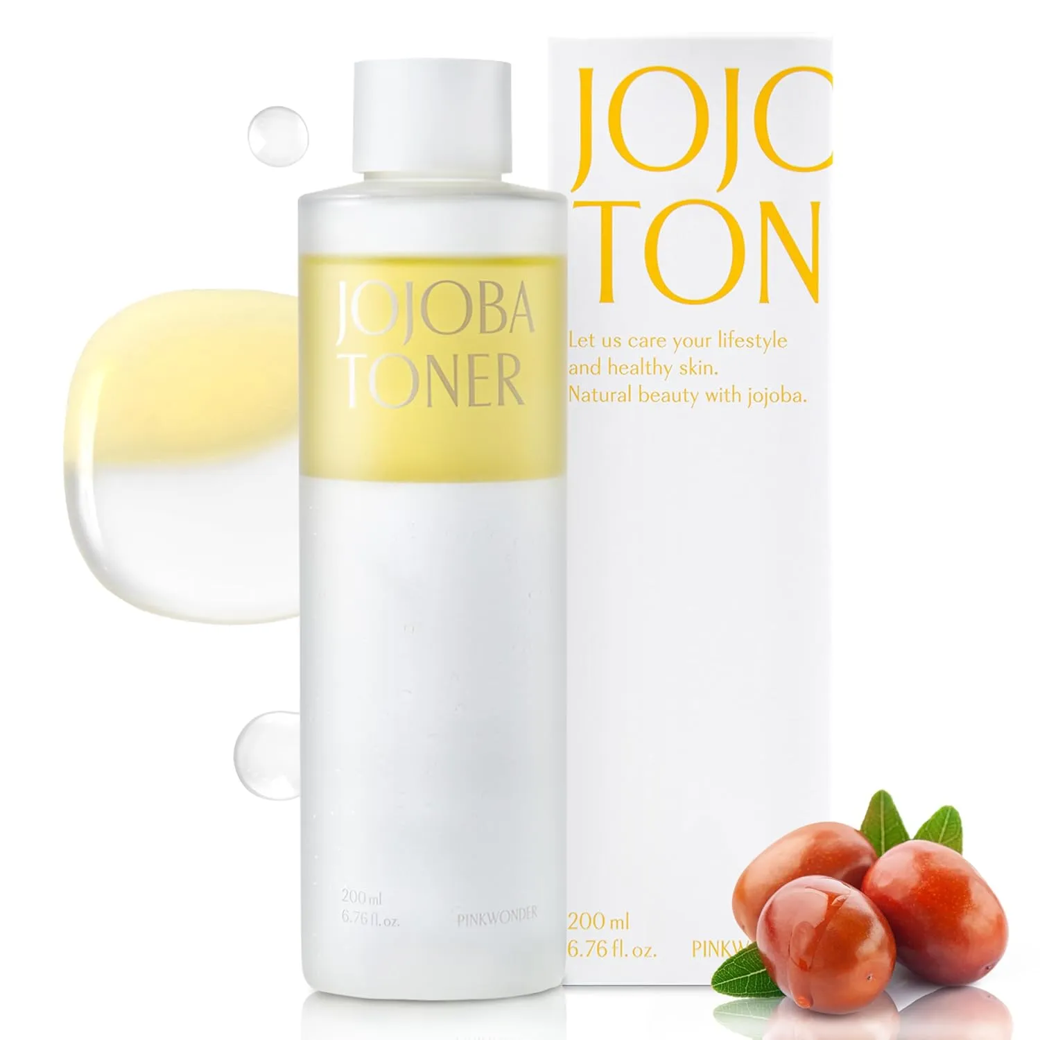 Jojoba Toner for Face - 100% Organic Jojoba Oil with Wild Strawberry, Hydrating and Nourishing Face Toner for Glowing, Healthy-Looking Skin, 6.76oz (200ml)