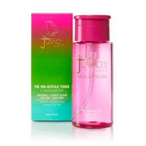 Juvia's Place The 10% Glycolic Acid Toner, 5 fl oz, Aloe Vera, Chamomile, Allanton, Skin Conditioner, Gentle, Non-Irritant, Exfoliates, Glowing, Luminous Skin Appearance, Moisturizer