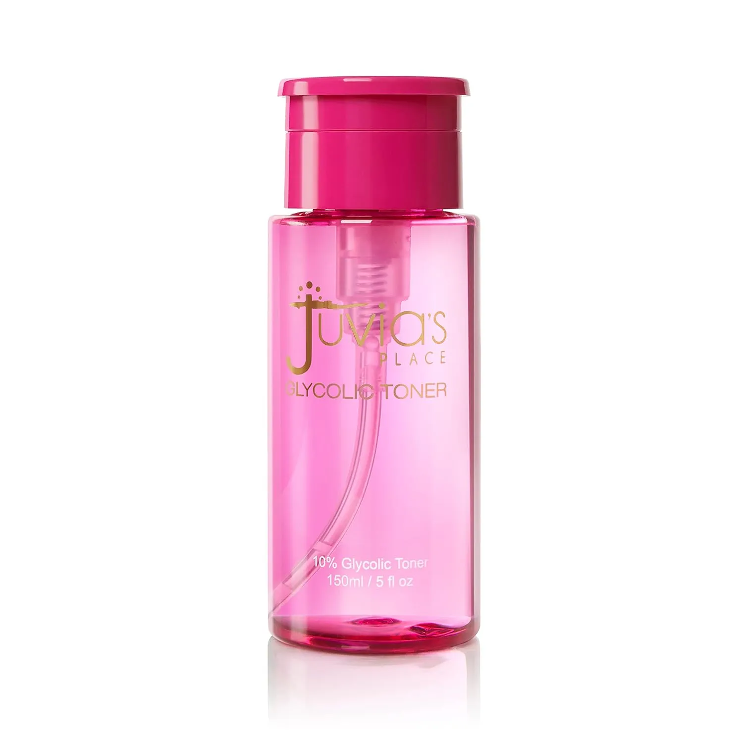 Juvia's Place The 10% Glycolic Acid Toner, 5 fl oz, Aloe Vera, Chamomile, Allanton, Skin Conditioner, Gentle, Non-Irritant, Exfoliates, Glowing, Luminous Skin Appearance, Moisturizer
