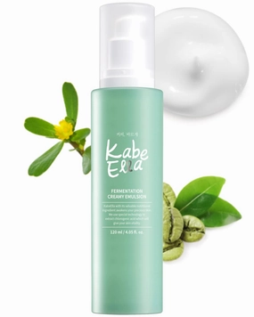 KabeElla Fermentation Creamy Emulsion, Antioxidant & Nourishing Face Lotion with Green Coffee Bean Extract, Improves Skin Elasticity, Creamy Face Lotion to Soothe & Comfort Skin, 4.05 fl.oz.
