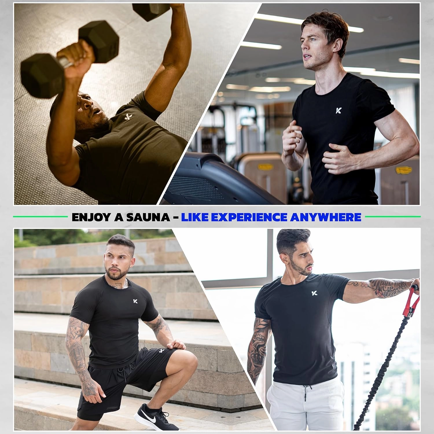 Kewlioo Sauna Shirt for Men - Heat Trapping Sweat Vest, Sauna Suit For Men, Compression Workout Sweat Suit for Gym, Workouts
