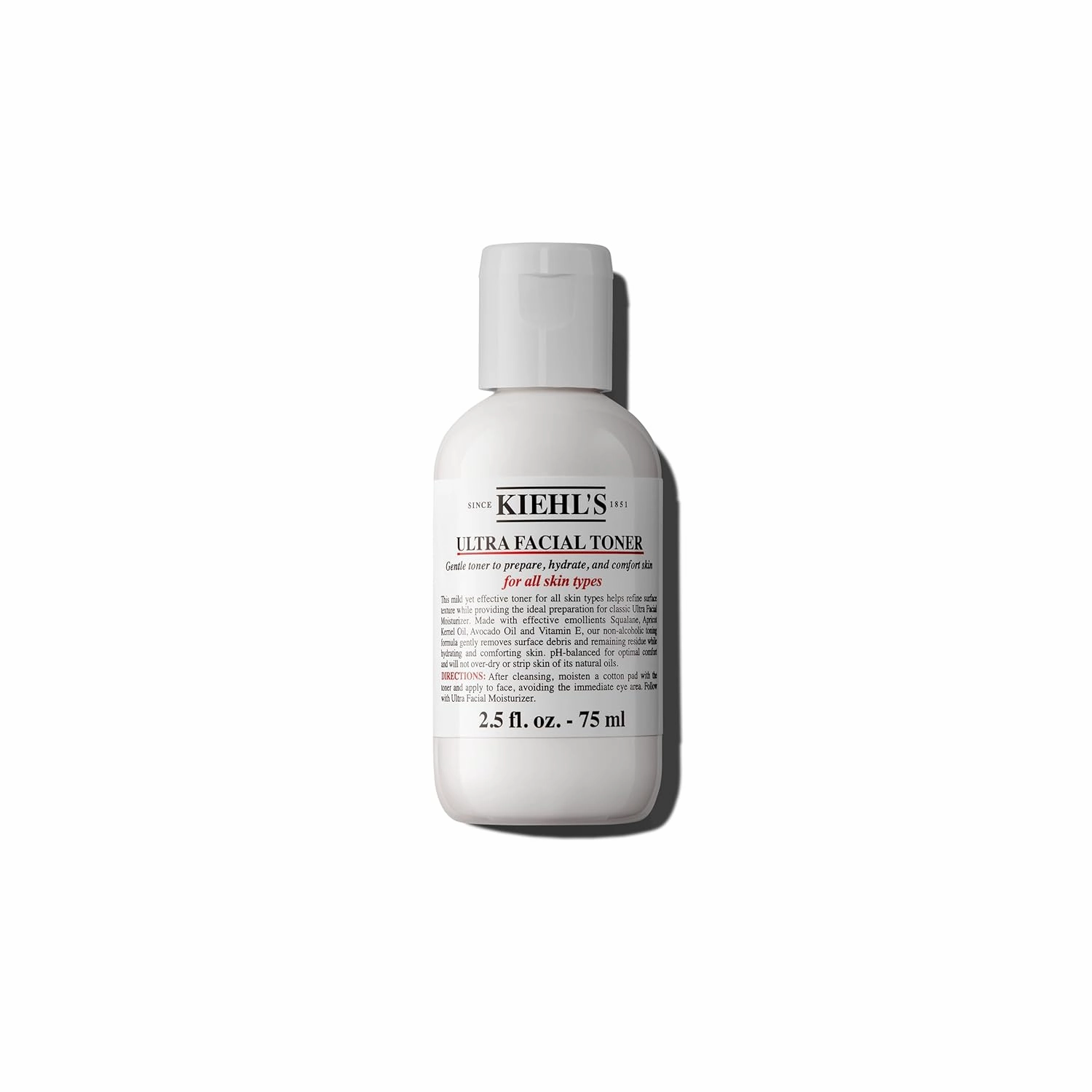 Kiehl's Ultra Facial Toner with Squalane, Gentle Alcohol-free Face Toner, Hydrates Skin and Refines Skin Texture, Non-stripping Formula, with Avocado Oil & Vitamin E, Paraben-free, Fragrance-free