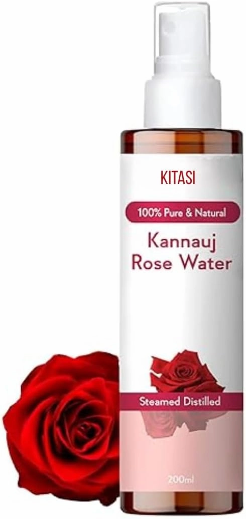KITASI Kannauj Rose Water, 100% Pure Natural Steam Distilled, Alcohol-Free Skin Toner, 200ml