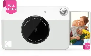 KODAK Printomatic Full-Color Instant Print Digital Camera - Colorful Photos On Zink 2x3" Sticky-Back Photo Paper - 5MP, Portable, Creative Fun Gift for Birthday, Christmas, Holiday - Grey