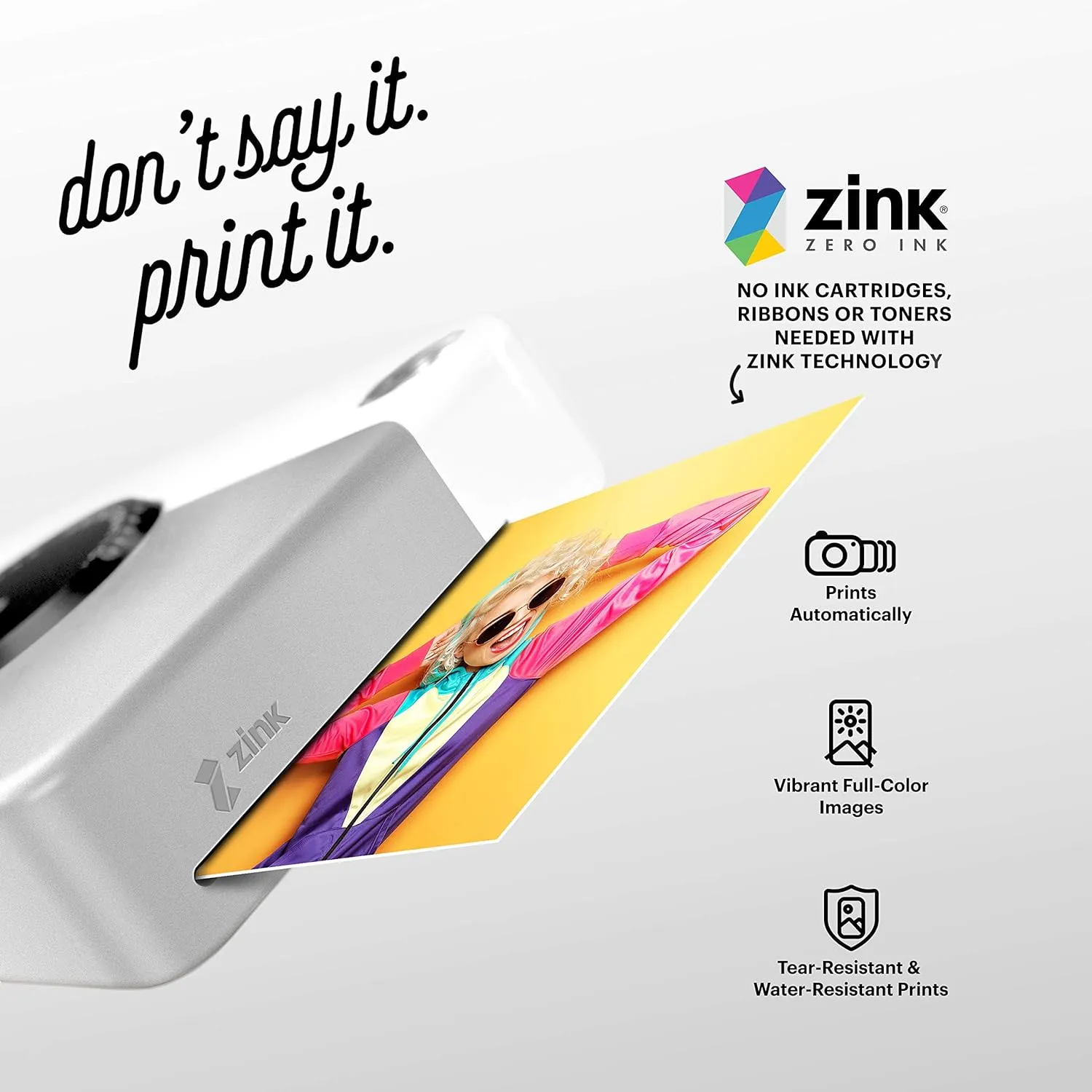 KODAK Printomatic Full-Color Instant Print Digital Camera - Colorful Photos On Zink 2x3" Sticky-Back Photo Paper - 5MP, Portable, Creative Fun Gift for Birthday, Christmas, Holiday - Grey