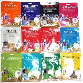 Korea Cosmetic Skin Care Hydrating Essence 3D Mask Pack 5pcs/9pcs/15pcs of 15 kinds at Random (15pcs)