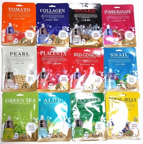 Korea Cosmetic Skin Care Hydrating Essence 3D Mask Pack 5pcs/9pcs/15pcs of 15 kinds at Random (30pcs)