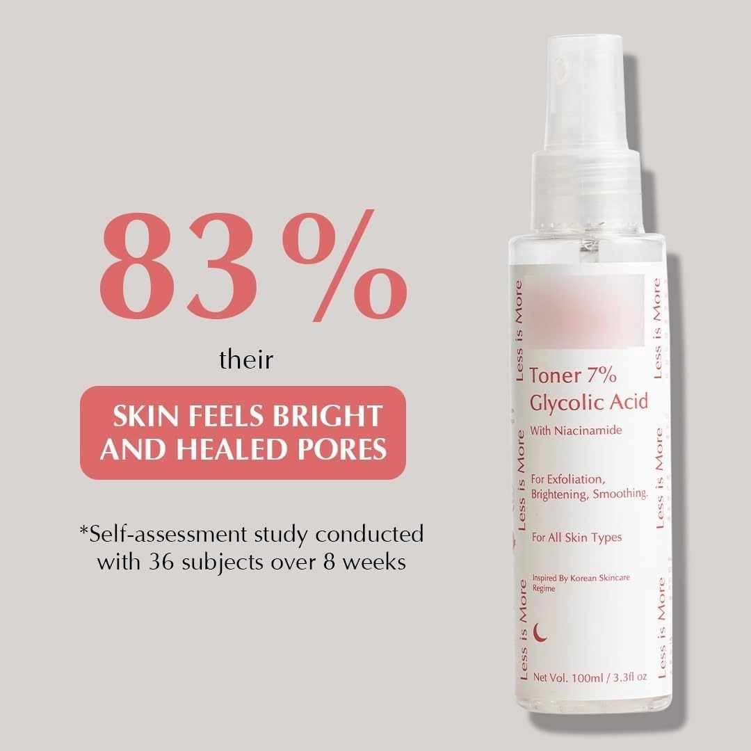 KRINAL 7% Glycolic Acid Toner for Glowing Skin - with Niacinamide Face Toner – Exfoliating, Brightening, and Smoothing Solution for All Skin Types – 100ml