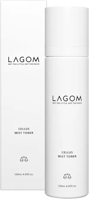 LAGOM Cellus Mist Toner Natural Moisturizing Spray with Green Tea Sugar Cane pH Balance 5.5 Subacid Alcohol-Free Zero-Irritation Fragrance-Free Herbal Facial Serum Sensitive Skin 4.05 Fl Oz