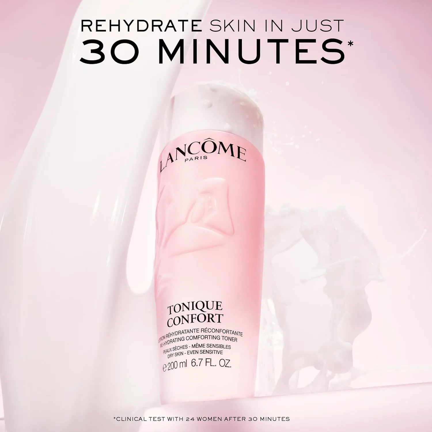 Lancôme Tonique Confort 24 Hr Hydrating Milky Toner- Face toner with Hyaluronic Acid, Acacia Honey, and Sweet Almond Oil for Visibly Softer, Smoother, Hydrated Skin