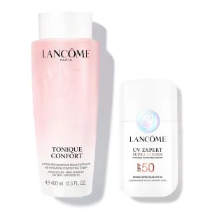 Lancôme Ultimate Day Time Prep Skincare Duo - Tonique Confort Hydrating Facial Toner 13.4 Fl Oz & Supra Screen Invisible Serum Sunscreen SPF 50  - Anti-Aging Correction & Protection