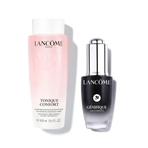 Lancôme Ultimate Nightime Prep Skincare Duo - Tonique Confort Hydrating Facial Toner 13.4 Fl Oz & Génifique Ultimate Dual Recovery Face Serum 0.67 Fl Oz