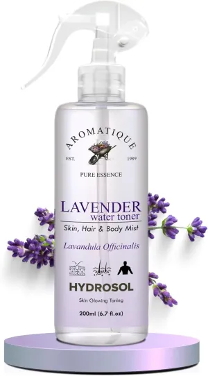 Lavender Water Toner/Mist Spray/Hydrosol for Soothing Skin & Hair Hydration Solution - Balances, Refines & Enhances - Gentle for All Types - Daily Use