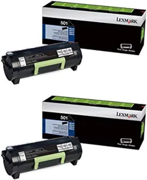 Lexmark 50F000G 500G MS310, MS410, MS510, MS610 Black Toner Cartridge 2-Pack