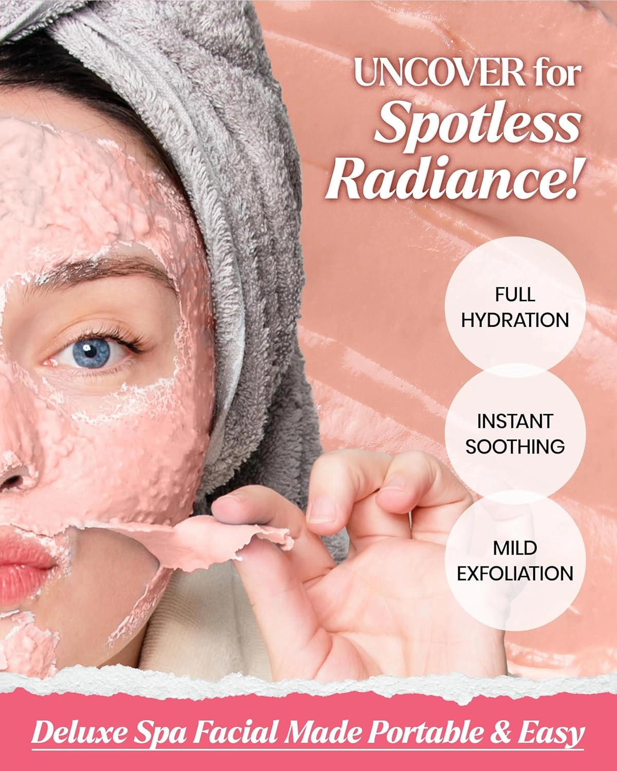 LINDSAY Pearl Modeling Mask Cup Pack - Korean Skin Care Face Mask Modeling Pack – Single-Use Revitalizing Face Mask w/Spatula Spoon – Spa Facial Peel-off Mask (6 ea, 0.36 lb)