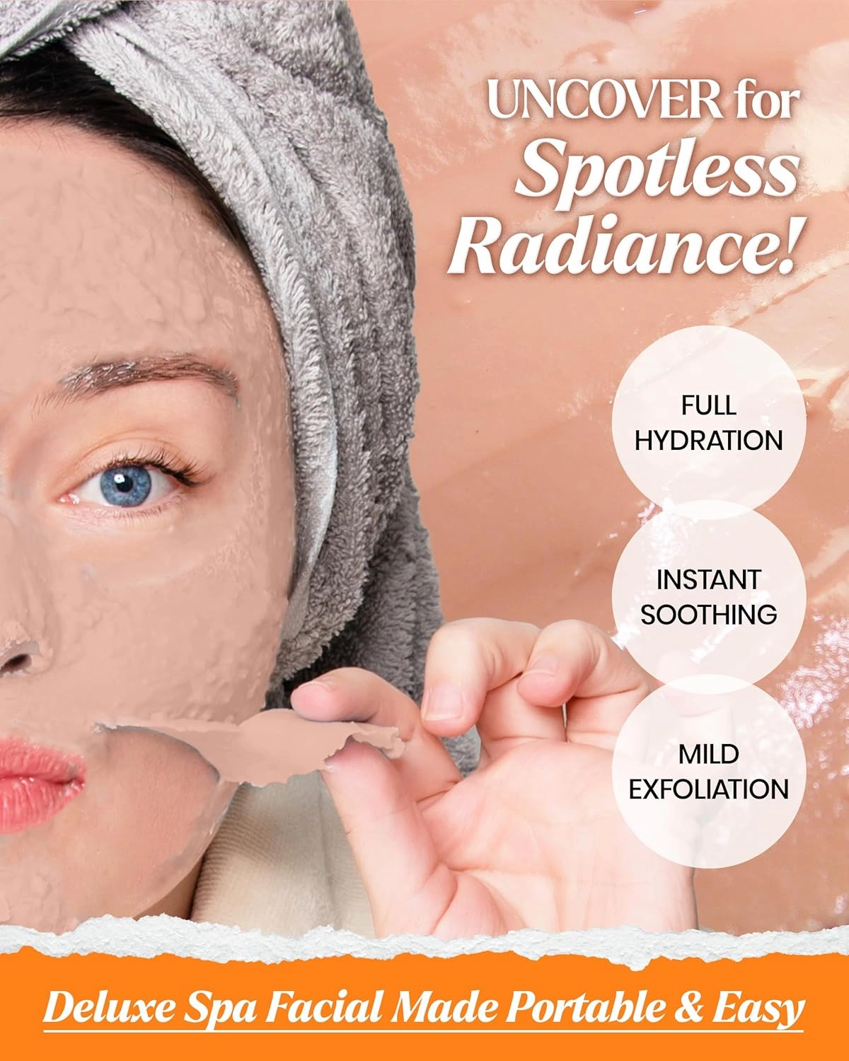 LINDSAY Vitamin Modeling Mask Cup Pack - Korean Skin Care Face Mask Modeling Pack – Single-Use Soothing Moisturizing Face Mask w/Spatula Spoon – Spa Facial Peel-off Mask (6 ea, 0.36 lb)