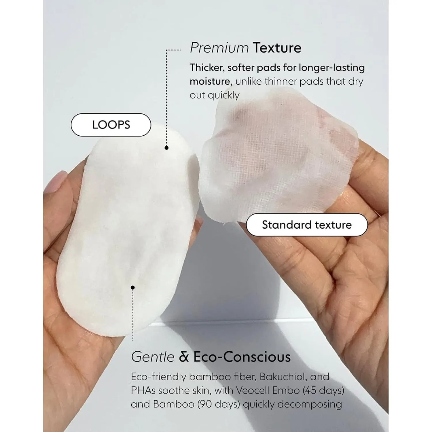 LOOPS Exfoliating Toner Korean Skincare - Refine, Resurface, and Rebalance Skin - Brightening & Anti-Aging Skincare - Pre-Soaked Bamboo Pad - Vegan, Natural, Biodegradable Toner Pads for Face