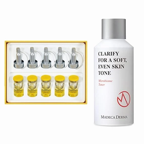 MADECA Derma Microbiome Vita Brightening Ampoule   Microbiome Toner Gift Set – Radiance-Boosting & Hydrating Duo for Even, Glowing Skin
