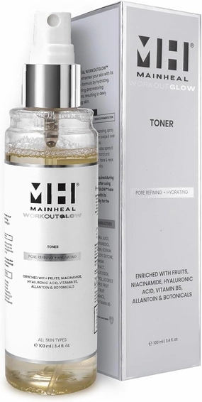 MAIN'HEAL Toner for Pore Refining   Hydrating | for Dewy Glowing Skin | for Dry, Normal, Combination & Oily Skin | Alcohol Free & pH Balanced | for Men & Women | 100ml