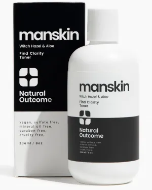 Man Skin Face Toner | Natural Daily Toner Enhances Men Facial Complexion | Pore Cleansing Facial Astringent with Witch Hazel & Aloe Vera for All Skin Types | 8 Oz