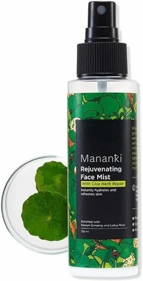 Mananki Rejuvenating Face Mist Toner, 100ml, with CICA Herb and Niacinamide, Oil Control and Hydrating, Calms and Refreshes Skin