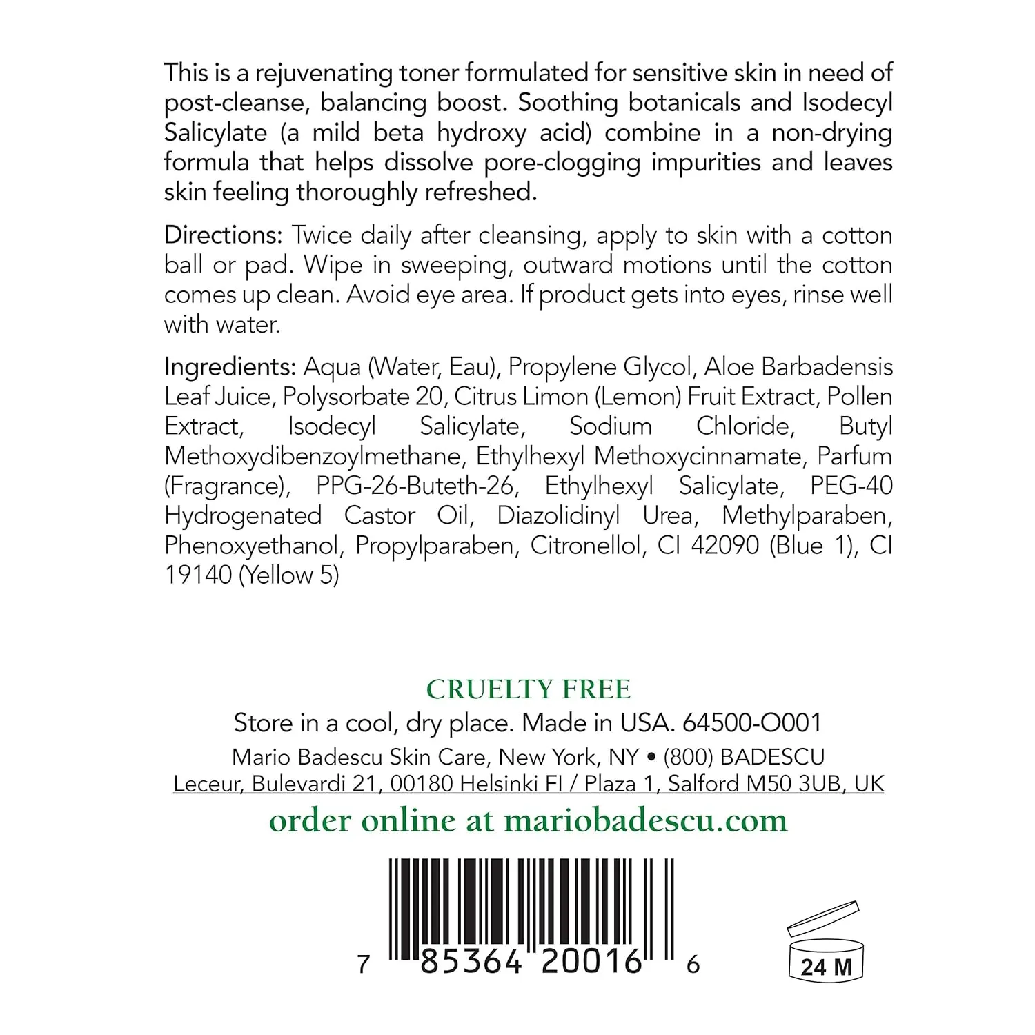 Mario Badescu Keratoplast Cleansing Lotion Toner - Soothing & Rejuvenating Skin Care Face Toner With Aloe Vera