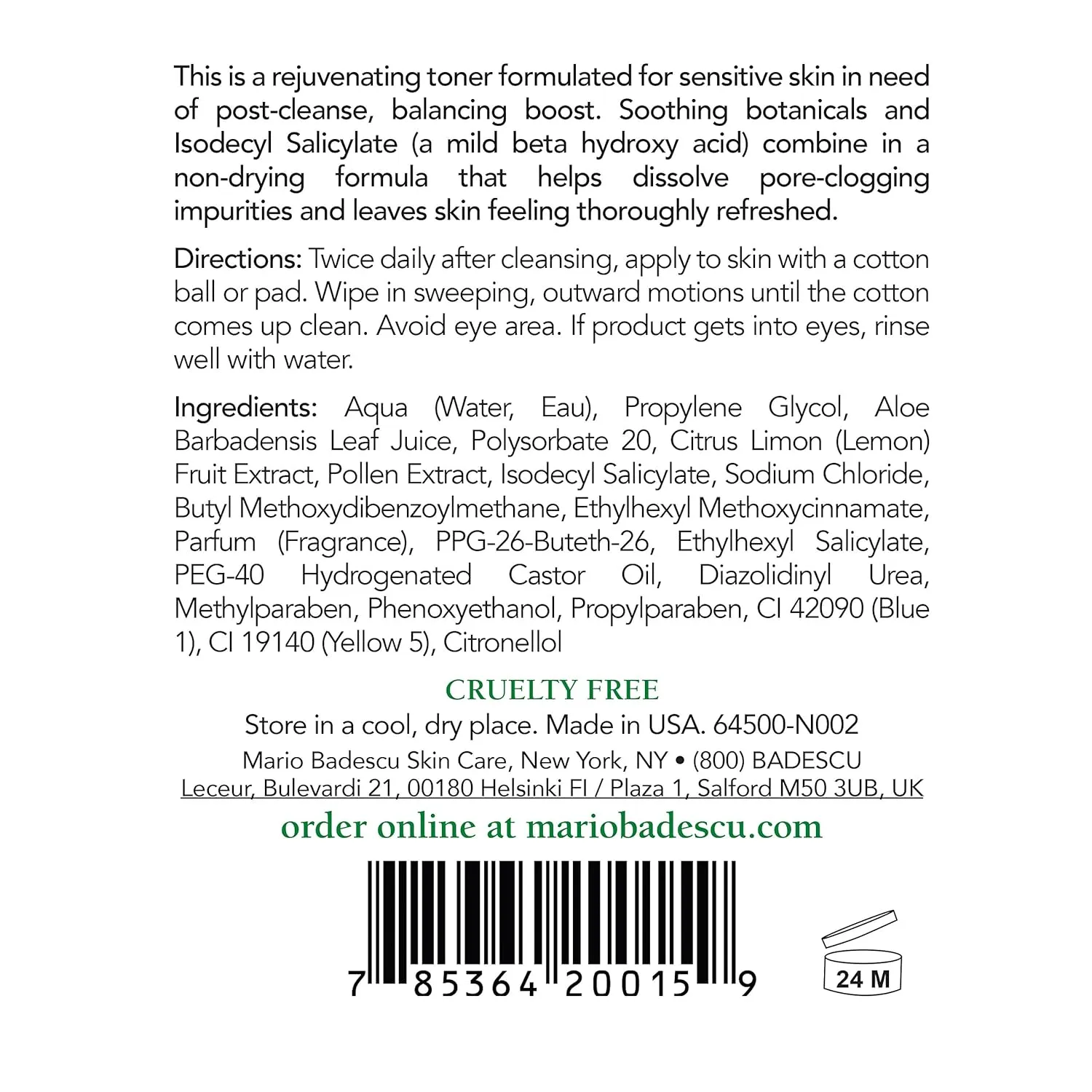 Mario Badescu Keratoplast Cleansing Lotion Toner - Soothing & Rejuvenating Skin Care Face Toner With Aloe Vera