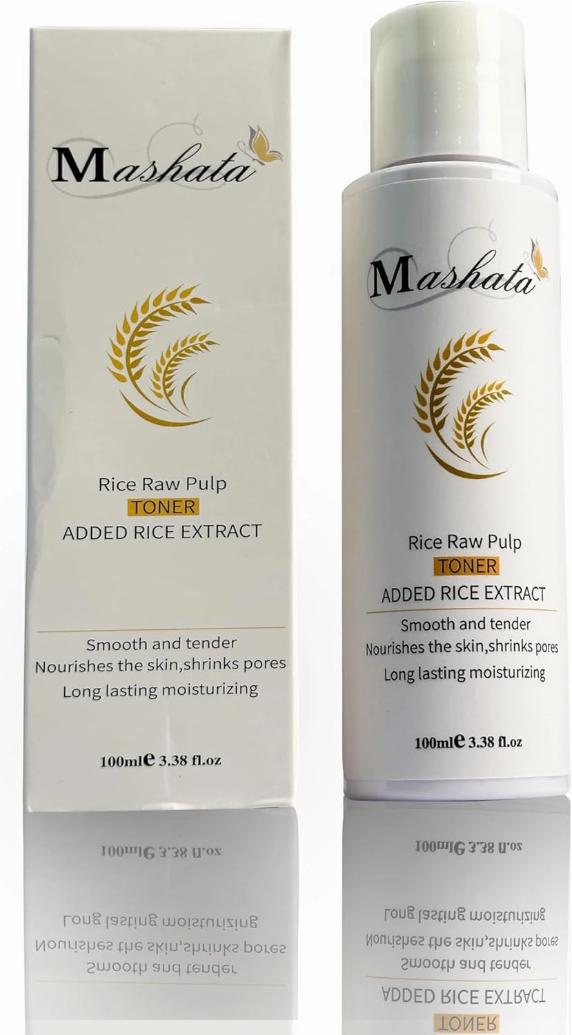 Mashata Raw Pulp Rice Toner for Deep Moisturizing & Hydrating Skin - 3.38 Fl Oz | Face Toner with Natural Ingredients for Korean Skin Care | Facial Toner with Rice Extracts for Refreshing Experience