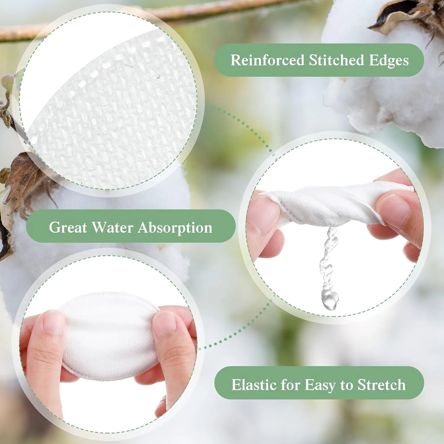 Maxcheck 1500 Pcs Cotton Rounds Bulk Exfoliating Rounds for Face Makeup Remover Cotton Facial Pads for Face Makeup Removal Toner Pads