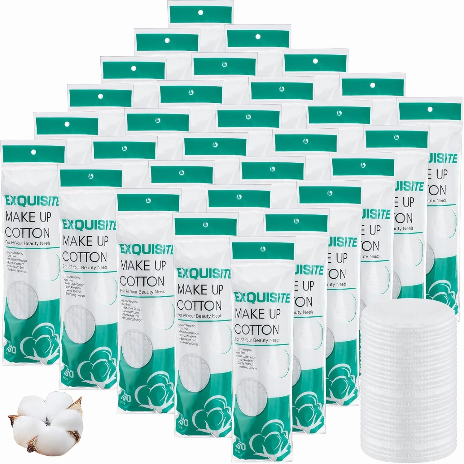 Maxcheck 3000 Pcs Cotton Rounds Bulk Exfoliating Rounds for Face Makeup Remover Cotton Facial Pads for Face Makeup Removal Toner Pads