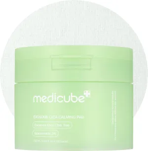 medicube Exosome CICA Tea Tree Calming Toner Pads for Sensitive Skin with Centella Asiatica Help Reduce Redness & breakouts. Low-irritating & Hydrating Daily Care, Korean Skincare, Vegan (100 Pads)
