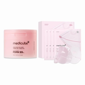 medicube Pink PDRN Jelly Mask Day & Night Duo | Salmon DNA Gel Mask & PDRN Gel Toner Pad for a Plumped, Radiant Glow
