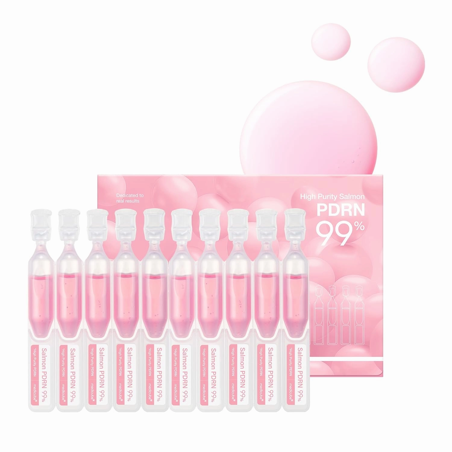 medicube Salmon DNA PDRN Pink One Day Serum | 99% Salmon DNA PDRN Intensive Ampoule, Collagen, Glutathione, Hyaluronic Acid - Improves skin radiance | Korean skincare 0.05 fl.oz x 10e