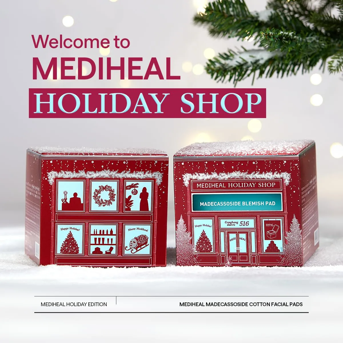 Mediheal Holiday Edition Collagen Ampoule Pad –Skin Firming & Restore Elasticity - Tighten Wrinkles & Lines - Vegan Eco Silk Pads,100 Pads,Christmas Gift