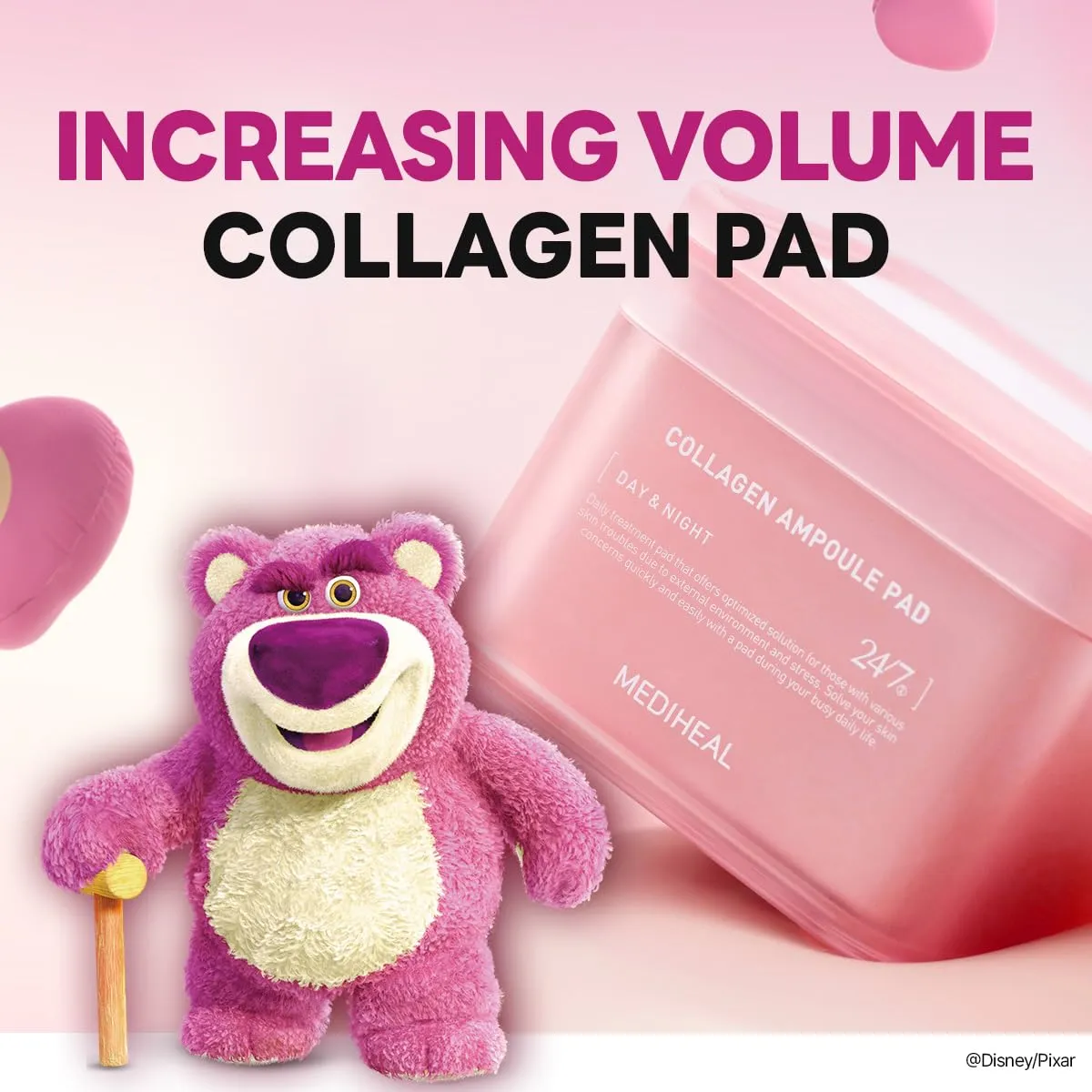 MEDIHEAL Madecassoside Toner Pads [Disney Pixar Edition]-Centella Asiatica to Improve Uneven Skin Tone - Vegan Face Gauze, Full Size 100   Refill 100 (Collagen, 200 Pads)